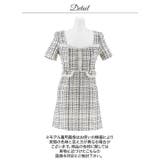 チェックツイードスクエアネックパールボタン半袖タイトミニ丈キャバドレス[SML … | Dazzy | 詳細画像13 