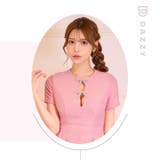 グリッターリボンブローチ付き半袖プリーツAラインミニ丈キャバドレス[SML 3サ… | Dazzy | 詳細画像16 