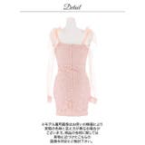 オフショルリボンビジューフラワーシアー長袖タイトミニ丈キャバドレス[SML 3サ… | Dazzy | 詳細画像12 