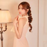 小顔ネックリボン×フリルアメスリに豪華パールビジュー付タイトミニ丈キャバドレス[… | Dazzy | 詳細画像6 