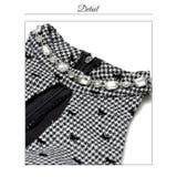 大人SEXY谷間魅せリボン千鳥格子柄アメスリネックビジュータイトミニ丈キャバドレ… | Dazzy | 詳細画像13 