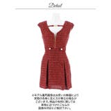 [伊藤桃々着用]大人の輝き放つ胸元ジップ×スパンコールツイード華奢魅せAラインミ… | Dazzy | 詳細画像13 