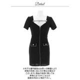 デコルテリボンビジューファスナー半袖タイトミニ丈キャバドレス | Dazzy | 詳細画像14 