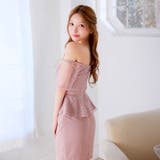 お腹と二の腕をカバー！大人上品透けレースオフショルペプラムミニ丈キャバドレス[S… | Dazzy | 詳細画像14 