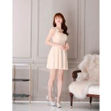 フラワー格子刺繍が清楚感！谷間ビジューホールプリーツAラインミニ丈キャバドレス[… | Dazzy | 詳細画像11 