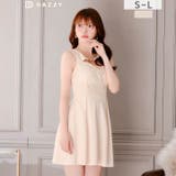 フラワー格子刺繍が清楚感！谷間ビジューホールプリーツAラインミニ丈キャバドレス[… | Dazzy | 詳細画像8 