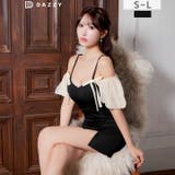 [伊藤桃々着用]SEXYなオフショル×二の腕カバーシフォンギャザー袖にリボンでC… | Dazzy | 詳細画像2 