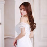 [ビジュー肩紐付き]えちえちオフショル谷間ジップ二の腕カバーシフォンタイトミニ丈… | Dazzy | 詳細画像11 