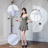 ビジュー煌めくキャミソール胸元ジップ細魅せプリーツAラインミニ丈キャバドレス[S… | Dazzy | 詳細画像2 