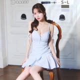 ビジュー煌めくキャミソール胸元ジップ細魅せプリーツAラインミニ丈キャバドレス[S… | Dazzy | 詳細画像3 