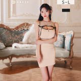 えちあまリボン谷間ジップホールバイカラービジュータイトミニ丈キャバドレス[SML… | Dazzy | 詳細画像9 