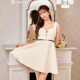 美デコルテスクエアネック×ノースリーブ胸元ジップツイード華奢魅せAラインミニ丈キ… | Dazzy | 詳細画像8 