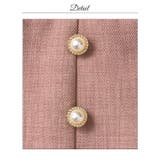 襟付きファスナーパールボタンビジューマーメイドミニ丈キャバドレス | Dazzy | 詳細画像16 