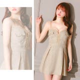 トレンドチェーンショルダーでこなれ感谷間ジップツイードAラインミニ丈キャバドレス… | Dazzy | 詳細画像30 