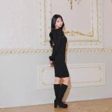 SEXY谷間カット×煌めくビジューフェザースリーブリブニットワンピース[カジュア… | Dazzy | 詳細画像12 