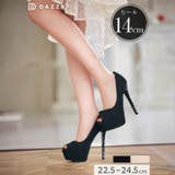 [14cmヒール]シンプルラインストーンオープントゥキャバヒールパンプス[daz… | Dazzy | 詳細画像1 
