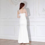 ファスナーバストカットラインチュールリボン袖マーメイドロング丈キャバドレス[SM… | Dazzy | 詳細画像15 