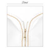 ファスナーバストカットラインチュールリボン袖マーメイドロング丈キャバドレス[SM… | Dazzy | 詳細画像18 