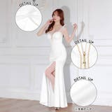 ファスナーバストカットラインチュールリボン袖マーメイドロング丈キャバドレス[SM… | Dazzy | 詳細画像7 