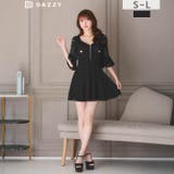 フロントジップオールレースフレア七分袖Aラインミニ丈キャバドレス[SML 3サイ… | Dazzy | 詳細画像2 