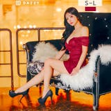 ベルトモチーフ付き高見え総レースオフショルタイトミニ丈キャバドレス[SML 3サ… | Dazzy | 詳細画像9 