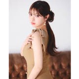 お尻をカバーするふんわりAライン×ショルダーリボンのフロントジップキャバドレス[… | Dazzy | 詳細画像9 