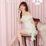 華やか顔魅せフリル×存在感与えるサイドリボンのワンショルタイトミニ丈キャバドレス… | Dazzy | 詳細画像1 