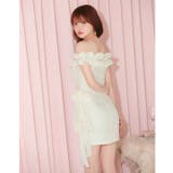 華やか顔魅せフリル×存在感与えるサイドリボンのワンショルタイトミニ丈キャバドレス… | Dazzy | 詳細画像9 