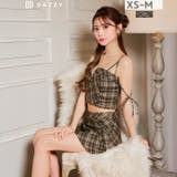 今っぽミニ丈×チェック柄リボンコード付きAラインミニ丈セットアップ[XS~M 3… | Dazzy | 詳細画像2 