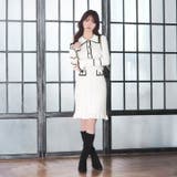 美ラインを惹き立てる襟付きパイピングフリルリブニットワンピース[カジュアル da… | Dazzy | 詳細画像17 