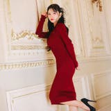 襟付きゴールドボタンビジュー膝丈ニットワンピース[カジュアル dazzy clo… | Dazzy | 詳細画像7