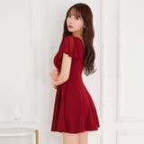 美デコルテ深めVカット×二の腕カバーが上品セクシーレースAラインミニ丈キャバドレ… | Dazzy | 詳細画像16