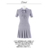 動くたびにビジュー煌めくガーリーリボン付きAラインミニ丈キャバドレス[SML 3… | Dazzy | 詳細画像14