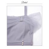 [伊藤桃々着用]あざと可愛いチュール袖オフショル×ビジューバックルのギャザータイ… | Dazzy | 詳細画像16 