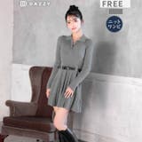 ポロ襟ベルト付き長袖プリーツニットワンピース[カジュアル dazzy close… | Dazzy | 詳細画像10