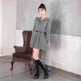 ポロ襟ベルト付き長袖プリーツニットワンピース[カジュアル dazzy close… | Dazzy | 詳細画像12