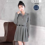 ポロ襟ベルト付き長袖プリーツニットワンピース[カジュアル dazzy close… | Dazzy | 詳細画像5