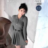 ポロ襟ベルト付き長袖プリーツニットワンピース[カジュアル dazzy close… | Dazzy | 詳細画像6