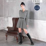 ポロ襟ベルト付き長袖プリーツニットワンピース[カジュアル dazzy close… | Dazzy | 詳細画像7