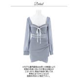 バイカラーフロントリボン長袖シフォンタイトミニ丈キャバドレス[SML 3サイズ展… | Dazzy | 詳細画像18