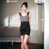 谷間魅せ×脚長効果♪ビジューボタンが煌めくシアーノースリーブタイトミニ丈キャバド… | Dazzy | 詳細画像8