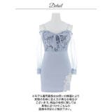 フラワー刺繍オフショルリボンシアー長袖タイトミニ丈キャバドレス[SML 3サイズ… | Dazzy | 詳細画像17