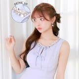 ノースリーブネックビジューダブルリボンAラインミニ丈キャバドレス[SML 3サイ… | Dazzy | 詳細画像2 