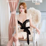 バイカラーフロントジップウエストリボン半袖タイトミニ丈キャバドレス[M~LL 3… | Dazzy | 詳細画像5