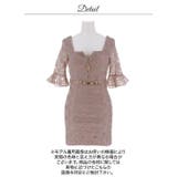 フラワー刺繍レース谷間ジップフレア五分袖タイトミニ丈キャバドレス[SML 3サイ… | Dazzy | 詳細画像13