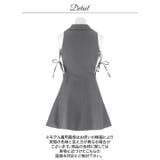 襟付きノースリーブリボンウエストカットプリーツAラインミニ丈キャバドレス[XS~… | Dazzy | 詳細画像16