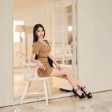 ウエストチェーンリボンが今っぽSEXY♪谷間ジップで盛れるパイピング半袖ミニ丈キ… | Dazzy | 詳細画像9