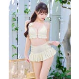 [3点SET]フリルフラワーホルターネックビキニ 水着【dazzy beach | Dazzy | 詳細画像5 