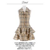 お嬢様風のベージュチェックに谷間ジップ♪トレンドの二段ティアードAラインでお尻も… | Dazzy | 詳細画像11