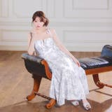 トワルドジュイ柄キャミソール×フロントジップの最旬Aラインロング丈キャバドレス[… | Dazzy | 詳細画像14